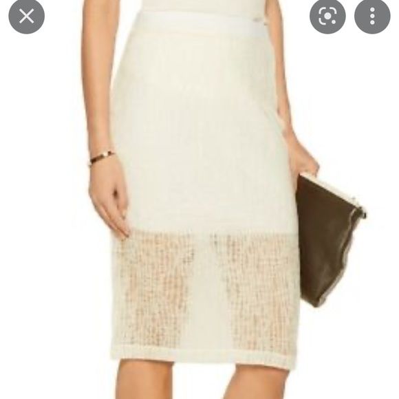 ALEXANDER WANG NWT CREAM WOOL BLEND STRETCH KNIT PENCIL SKIRT SIZE SMALL